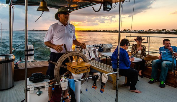 sail-4-600×349 Scott driving the boat at sunset